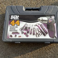 44PCS 4V Cordless Screwdriver Tool Kit Set Pink Color Tools Lady Tools Kit
