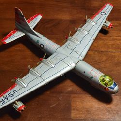 HUGE Vintage 1965 Yonezowa B-36 Bomber Plane Tin Toy