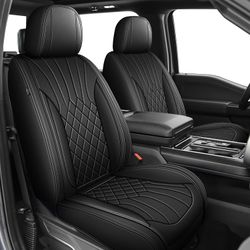 Ford F150 2009-2026 F250/F350/F450 2017-2026 Ikabevem Seat Covers *Full Set* PU Leather Black