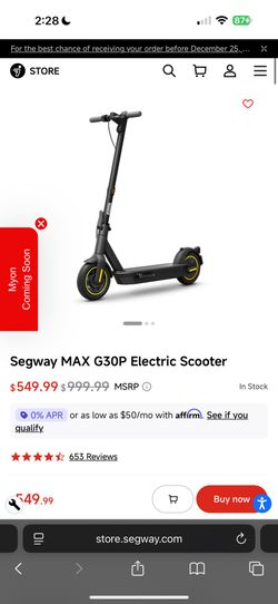 Segway G30 Max Electric Scooter 
