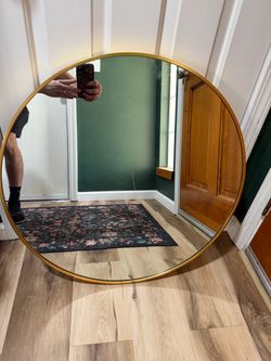 Large Round Wall Mirror Gold Frame