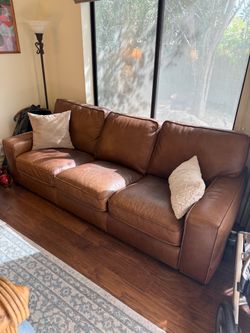 Brown Leather Natuzzi Couch Sofa