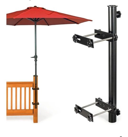Stainless Steel Patio Umbrella Holder, Heavy-Duty Umbrella Deck Mount, for Outdoor Umbrella Holder for Deck Railing,Post Deck Umbrella Mount (Post, Bl