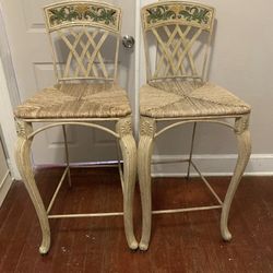 French Country Style Metal  Bar Stool