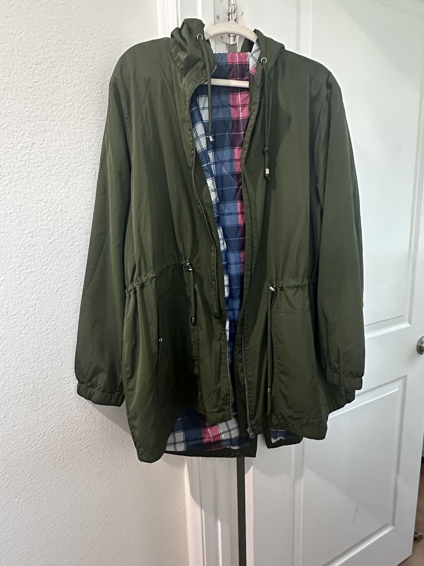 Green Women’s Wind Breaker Coat, 2X