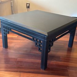 Beautiful black wood, unique, custom-made, square coffee table