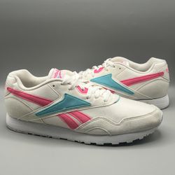Reebok Rapide MU White Pink Teal Suede Retro Shoes - Men’s Size 11 (DV3808)
