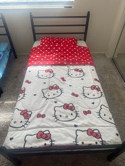 Metal twin bedframe w/ LED lights