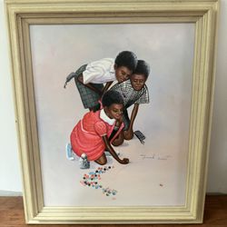 Black Oil Painting Canvas 24/28 By Frank 