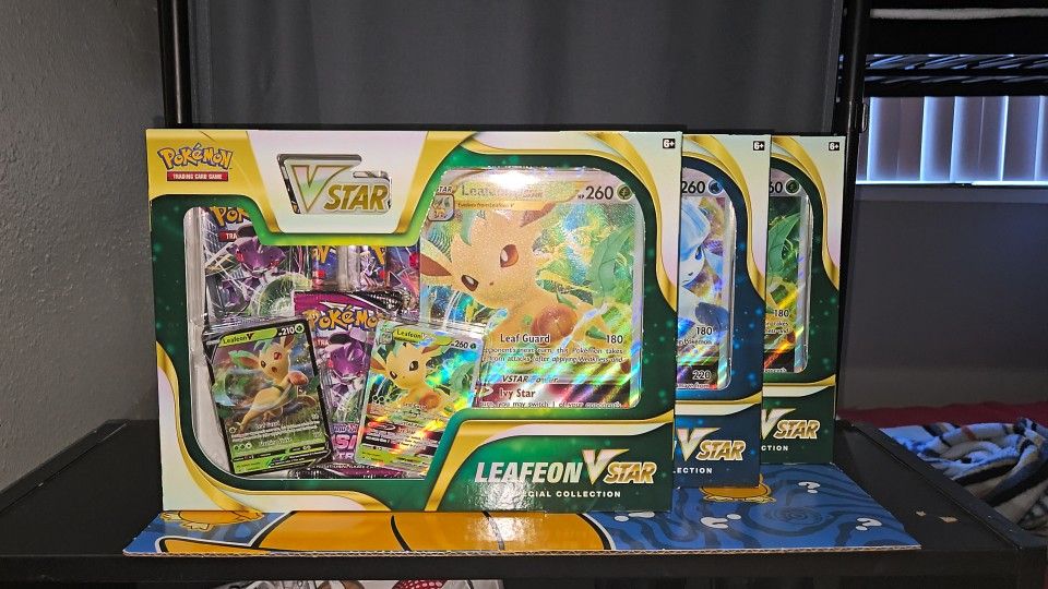 Pokemon Special Collection Boxes: 2 Leafeon Vstar And 1 Glaceon Vstar Box