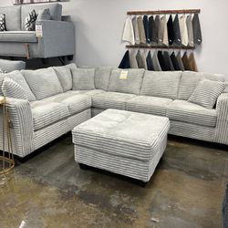 Fuzzy Cozy Sectional With OTTOMAN 