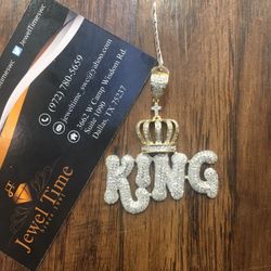 10KT Diamond King Charm 
