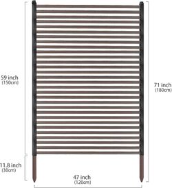Twira Outdoor Privacy Screen Fence Screen for Outside, Trash Can Metal Privacy Panels，Decorative Pipes and Slats Divider Fence Privacy for Backyard Pa