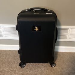 New Vikings Black Suitcase 22” By 12” 