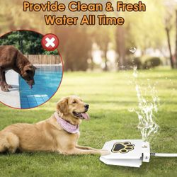 Dog Water Sprinklers Step On, Easy Activated Dog Water Fountain Outdoor, Drinking Pet Dispenser, Easy Paw Activated Drinking Toys Pet Sprinkler for La