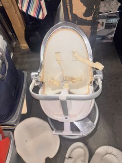 White And Silver Frescno Baby Bloom High Chair(gently Used)