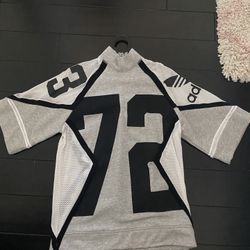 Adidas Womens Oversized Gray Shirt/Jersey Small