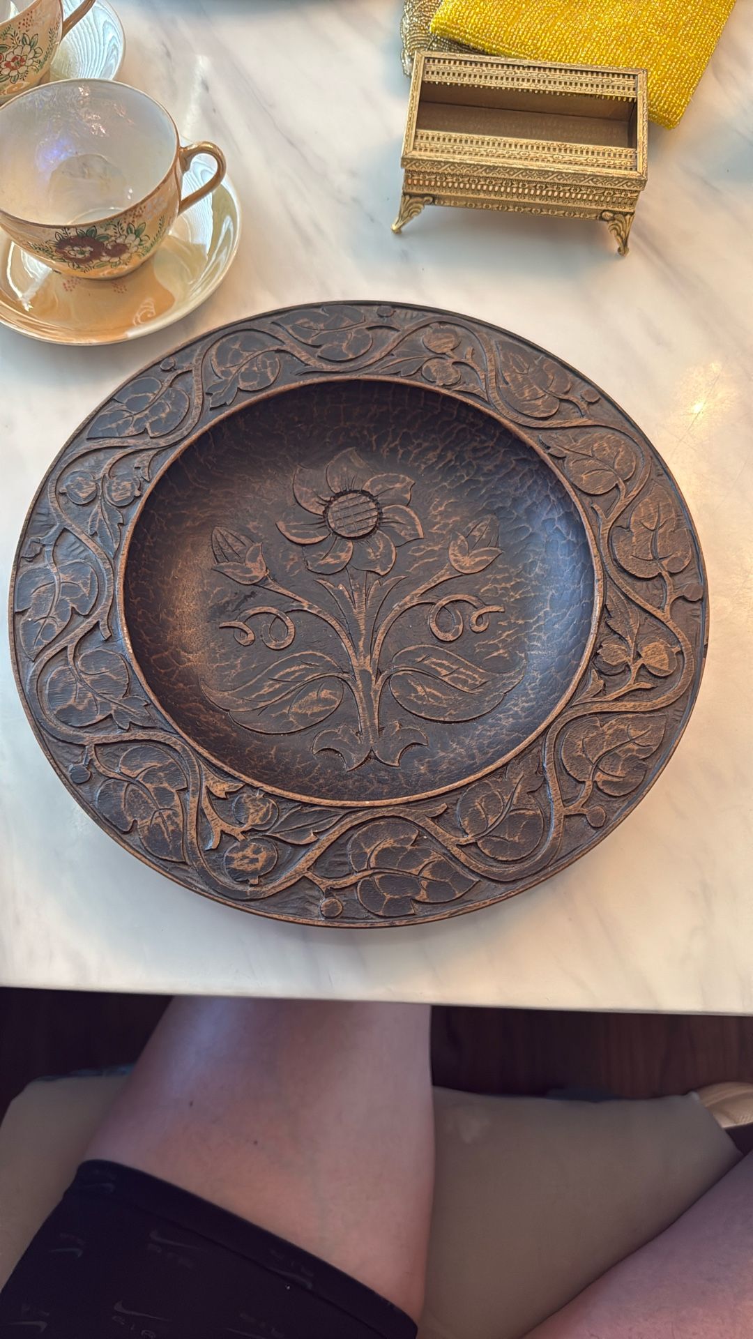 Vintage Salem Collection Treenware Decorative Wooden Plate