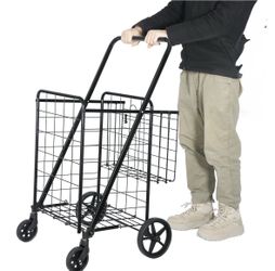 Folding Shopping Cart Multi-purpose Utility Cart Trolley Large Capacity