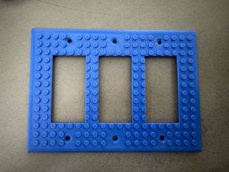 3D Printed Brick LEGO Look 3 Rocker Light Switch Plate