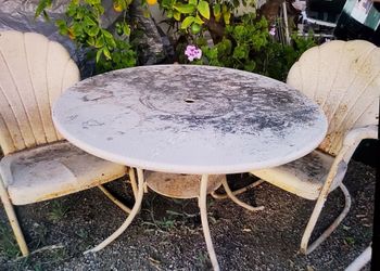 Set of two vintage  yard chairs and table