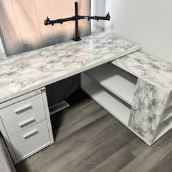 Desk w/ Filing Cabinet