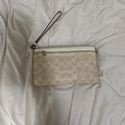 Tan Coach wristlet 