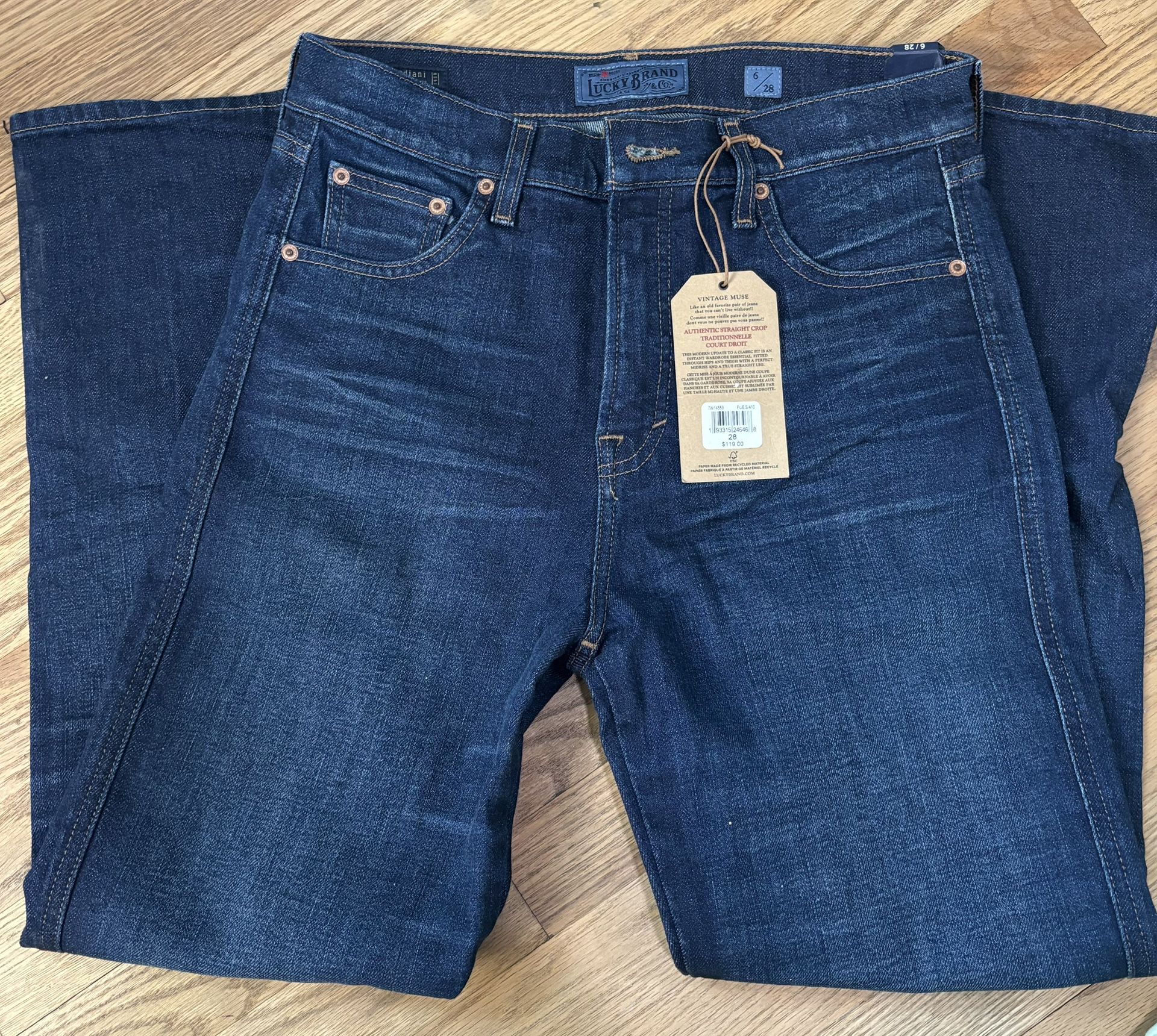Straight Cropped NEW Lucky Brand Women’s Jeans, Size 6