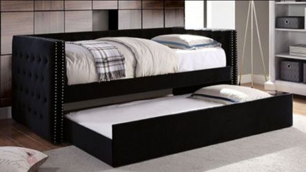 Brand New Black Twin Size Daybed w Trundle Bed