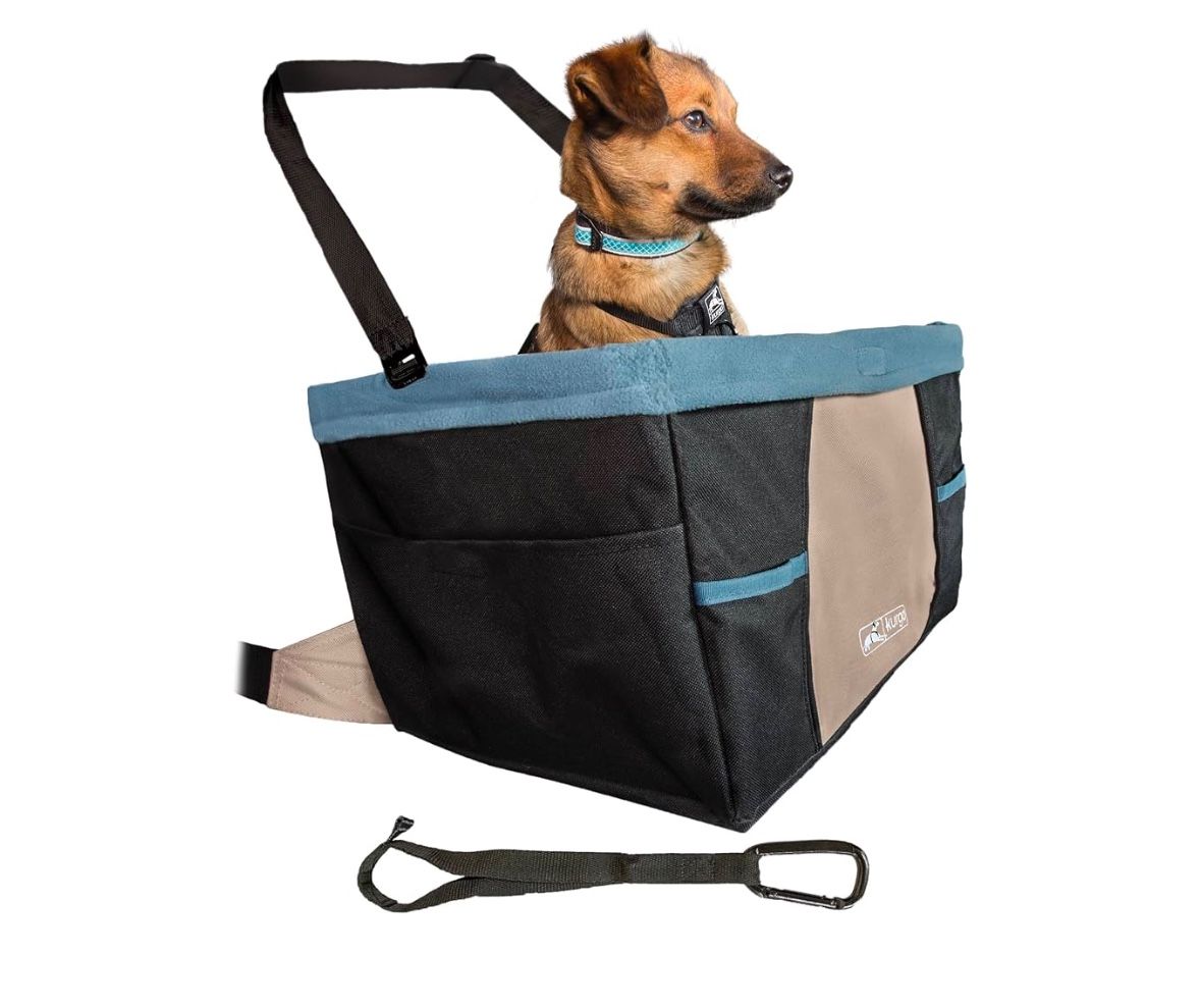 Kurgo Dog Booster Seats for Cars - Pet Car Seats for Small Dogs and Puppies Weighing Under 30 lbs - Headrest Mounted - Dog Car Seat Belt Tether Includ
