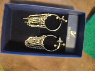 Swarovski silver gold crystal earrings