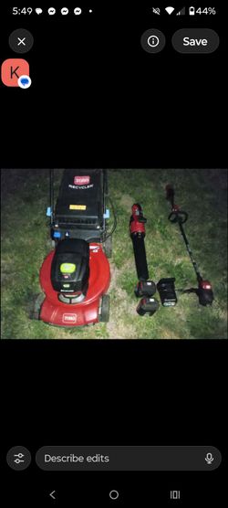 Toro Recycler Lawn Mower with Trimmer and Blower