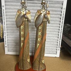 Custom set of two Polystone decor Black warrior women