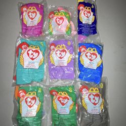 1998 TY Teenie Beanie Babies Lot of 9 McDonalds Happy Meal Toys - Sealed