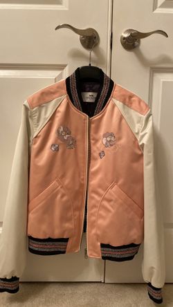 Coach women pink baseball jacket. Size L