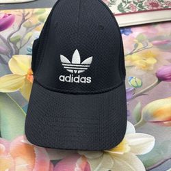 Black Adidas cap with white logo  small one size fit style
