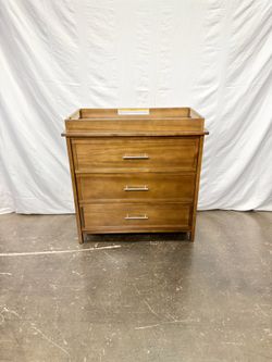 3 Drawer Wide Dresser with Changing Topper, Brown *Free Delivery*