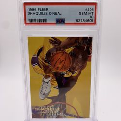 1996 Fleer Shaquille O’Neal #206 PSA 10 GEM MINT LOW POP