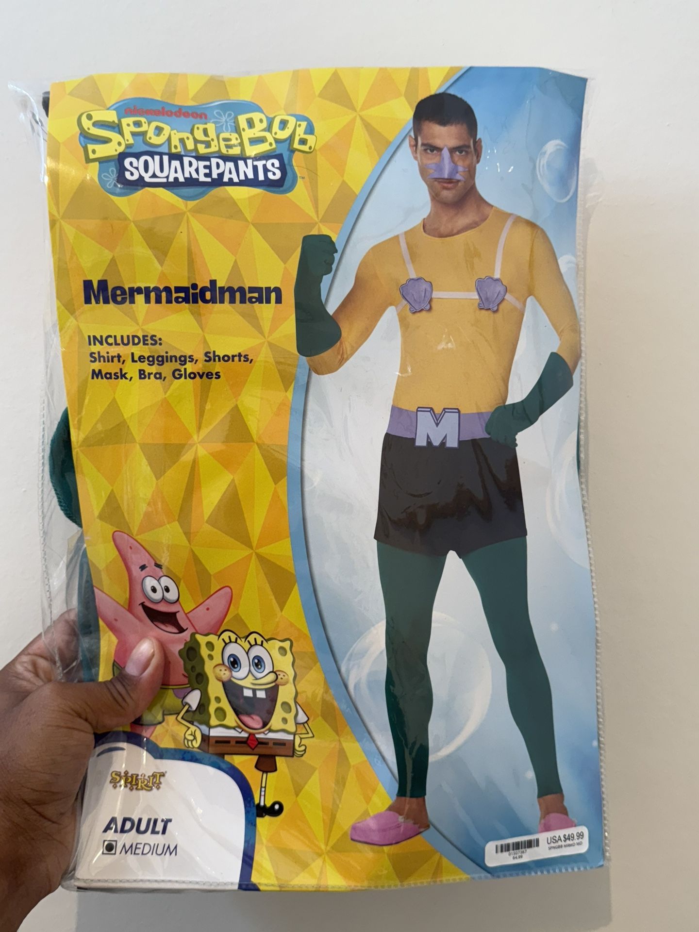 Mermaid man Costume SpongeBob SquarePants medium Men’s