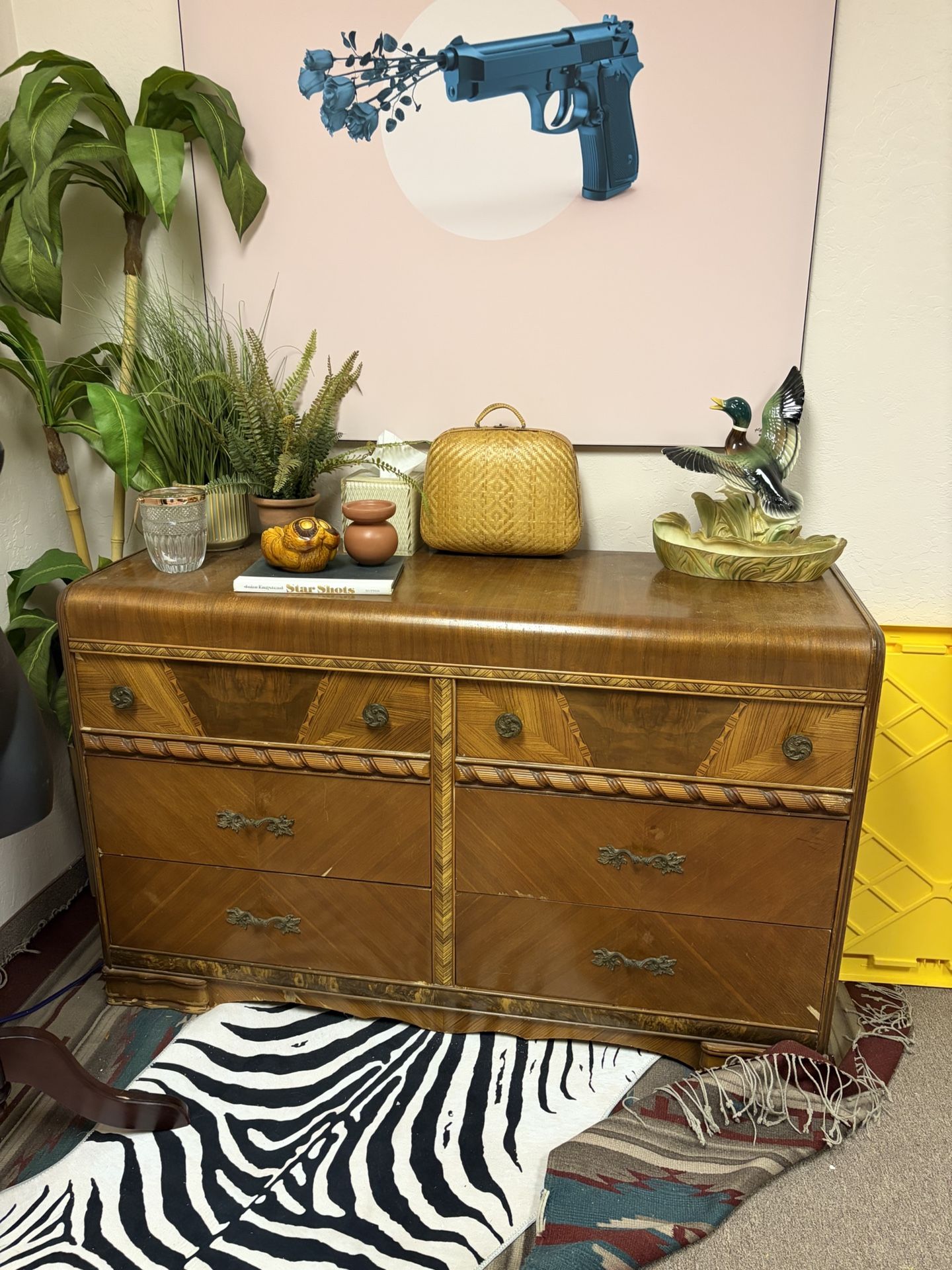 Vintage Art Deco Waterfall Dresser