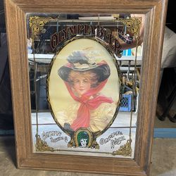 Vintage Olympia Beer “it’s the water” wood frame & mirror