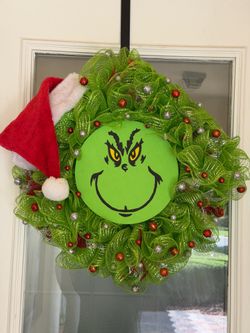Custom Made Grinch Christmas Wreath