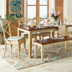 Pier 1 Imports Dining Set: Table, Bench, Chairs, Buffet Table
