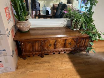 Solid wood mid century credenza drawer storage
