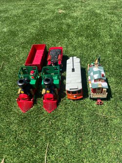 Disney RC Red Car Trolley + Christmas Train Lot – Incomplete