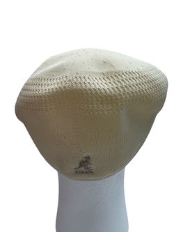 Kangol Tropic 504 Ventair Flat Cap XXL Cream Ivory Knit Hat 0290BC