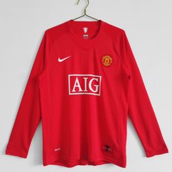 Manchester United 2007/2008 Home Jersey Long Sleeve Small (All Sizes Available)