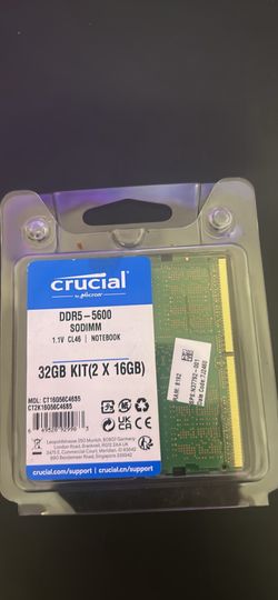 Crucial 32GB Kit (2 x 16GB) DDR5-5600 SODIMM Laptop RAM