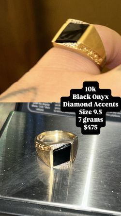 10k Black Onyx w/Diamond Accents Men’s Ring 
