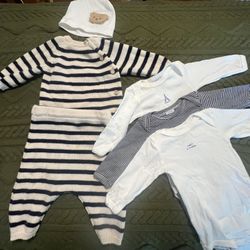 Adorable Petit Bateau Baby Set (0–3 Months)